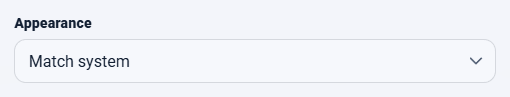 The Appearance setting in NotePin settings, a dropdown set to Match system